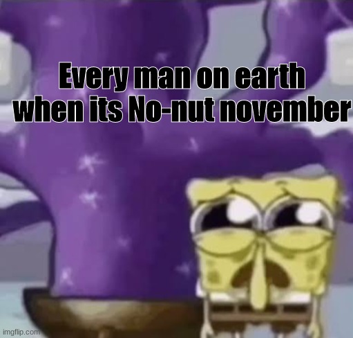 zad | Every man on earth when its No-nut november | image tagged in zad spunchbop | made w/ Imgflip meme maker