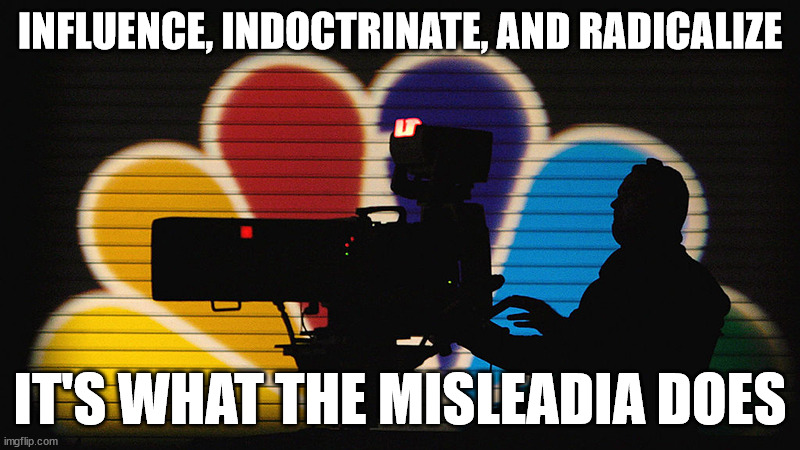 No wonder why nobody watches them anymore... | INFLUENCE, INDOCTRINATE, AND RADICALIZE; IT'S WHAT THE MISLEADIA DOES | image tagged in media lies | made w/ Imgflip meme maker