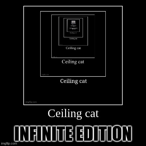 Ceiling cat | INFINITE EDITION | image tagged in infinite | made w/ Imgflip meme maker