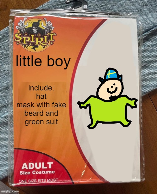 who is a little good boy? | little boy; include:
hat
mask with fake beard and
green suit | image tagged in spirit halloween,halloween,spooky month | made w/ Imgflip meme maker