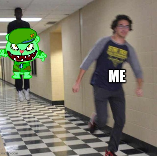 R U N | ME | image tagged in floating boy chasing running boy | made w/ Imgflip meme maker