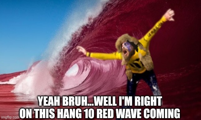 YEAH BRUH...WELL I'M RIGHT ON THIS HANG 10 RED WAVE COMING | made w/ Imgflip meme maker