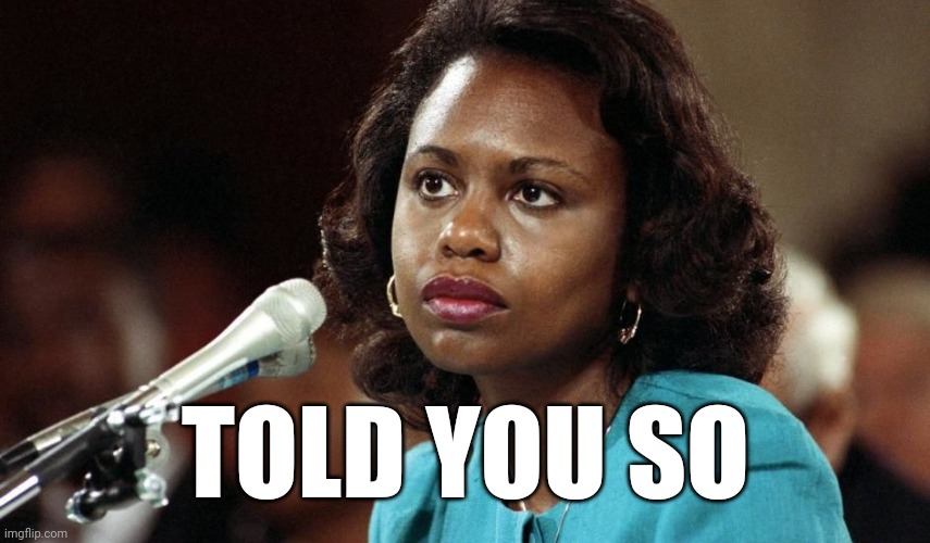 Anita Hill | TOLD YOU SO | image tagged in anita hill | made w/ Imgflip meme maker