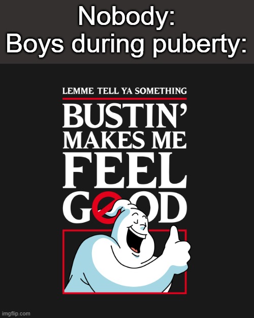 I'm actually listening to the song rn lolmao | Nobody:
Boys during puberty: | made w/ Imgflip meme maker