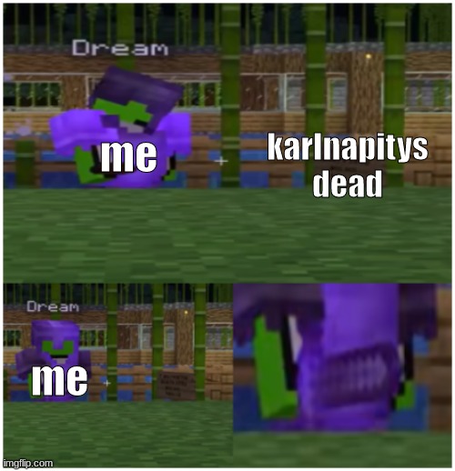 NO | me; karlnapitys dead; me | image tagged in if you read this part 2 | made w/ Imgflip meme maker