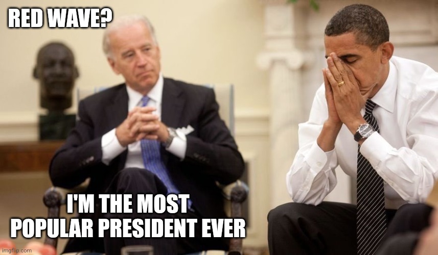 Biden Obama | RED WAVE? I'M THE MOST POPULAR PRESIDENT EVER | image tagged in biden obama | made w/ Imgflip meme maker