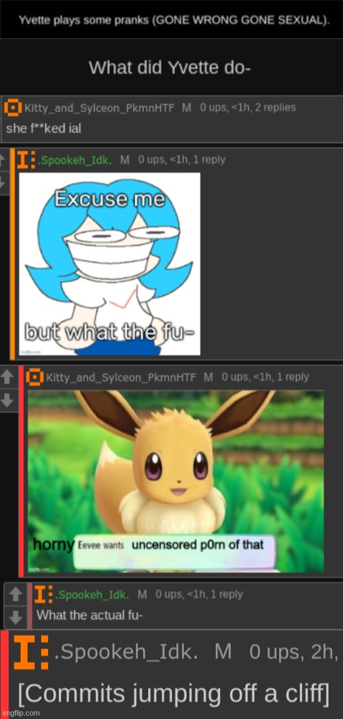 OH NAH- | image tagged in commits jumping off a cliff,idk,stuff,s o u p,carck | made w/ Imgflip meme maker