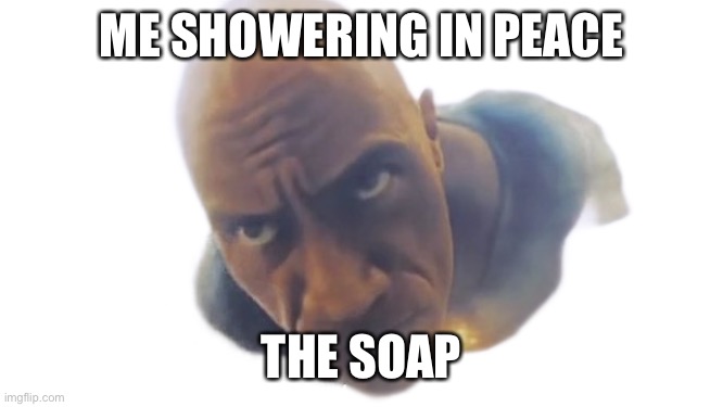 Sounds like a WW1 when it drops | ME SHOWERING IN PEACE; THE SOAP | image tagged in rock | made w/ Imgflip meme maker
