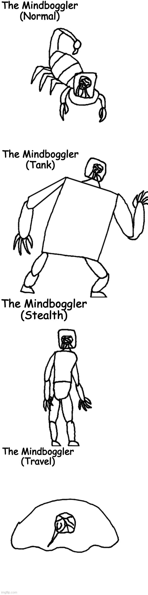 image tagged in the mindboggler normal,the mindboggler tank,the mindboggler stealth,the mindboggler travel | made w/ Imgflip meme maker