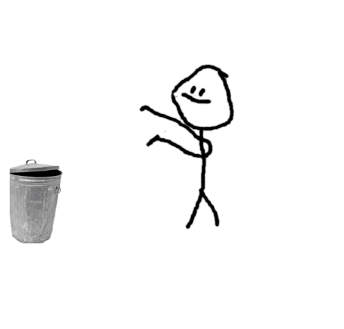 High Quality Stick Man Tosses To Trash Blank Meme Template