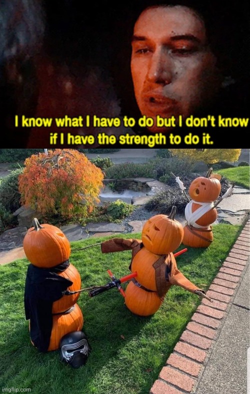 THE PUMPKIN AWAKENS | image tagged in i know what i have to do but i don t know if i have the strength,star wars,the force awakens,pumpkins,halloween,spooktober | made w/ Imgflip meme maker