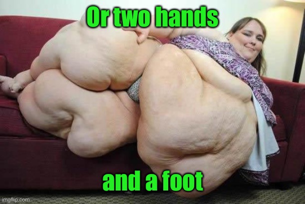 fat girl | Or two hands and a foot | image tagged in fat girl | made w/ Imgflip meme maker