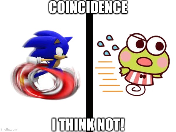 what in the world1!!1!! | COINCIDENCE; I THINK NOT! | image tagged in hello kitty,sonic the hedgehog,coincidence i think not | made w/ Imgflip meme maker