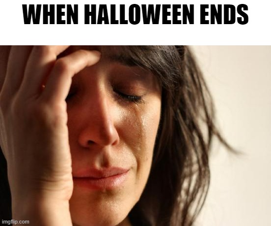 NOOOOOOOOOOOOOOOOOOOOOOOOOOOOOOOOOOOOOOOOOOOOOOOOOOOOOOOOOOOOOOOO | WHEN HALLOWEEN ENDS | image tagged in memes,first world problems | made w/ Imgflip meme maker