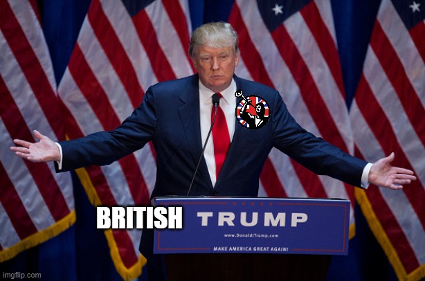 Donald Trump | BRITISH | image tagged in donald trump | made w/ Imgflip meme maker