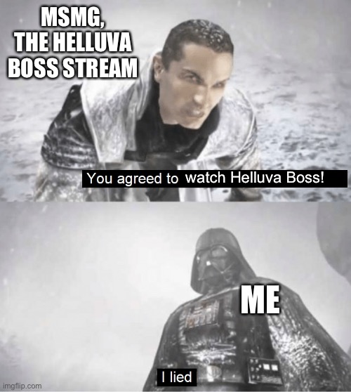 All I know is goth wolf murder people lmao | MSMG, THE HELLUVA BOSS STREAM; watch Helluva Boss! ME | image tagged in you agreed to stay away - now with visible subtitles | made w/ Imgflip meme maker