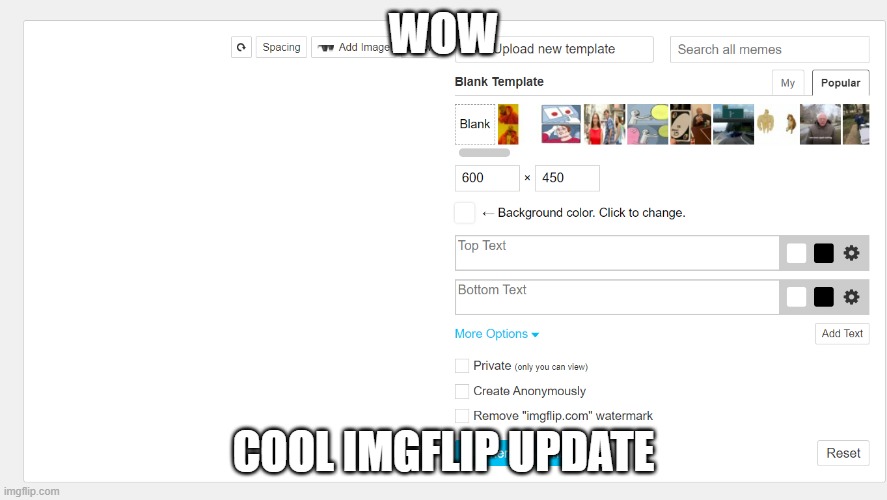 Must've taken months to complete, congrats for doing it | WOW; COOL IMGFLIP UPDATE | image tagged in imgflip,seriously,years of academy training wasted | made w/ Imgflip meme maker