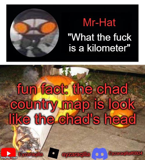 Mr-Hat announcement template | fun fact: the chad country map is look like the chad's head | image tagged in mr-hat announcement template | made w/ Imgflip meme maker
