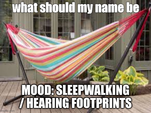 what should my name be; MOOD: SLEEPWALKING / HEARING FOOTPRINTS | image tagged in mario hammer smash | made w/ Imgflip meme maker