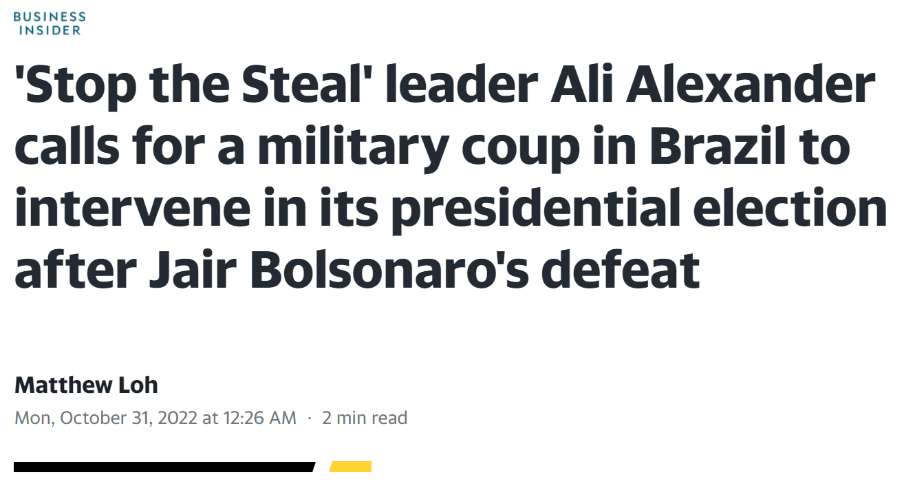 Stop the Steal leader Ali Alexander calls for a military coup Blank Meme Template