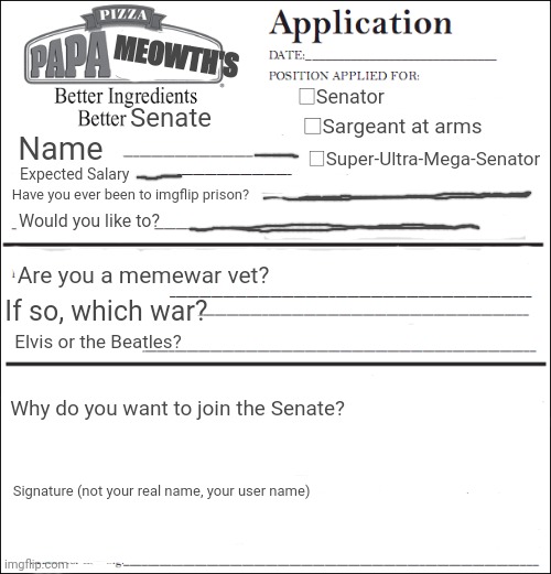 High Quality Join the Senate Blank Meme Template