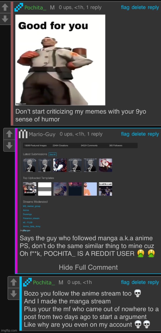 This kid comes out of nowhere to a two day old post to start an argument ☠️ | made w/ Imgflip meme maker