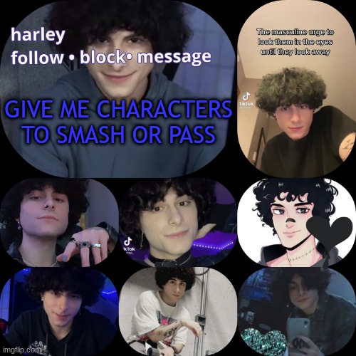 arnyyyyy | GIVE ME CHARACTERS TO SMASH OR PASS | image tagged in arnyyyyy | made w/ Imgflip meme maker