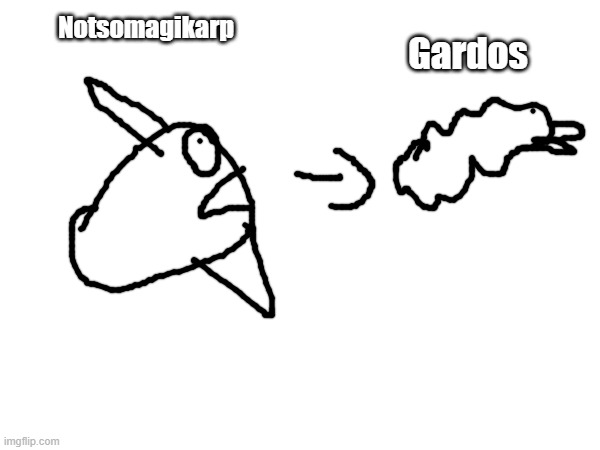 evalooshin | Gardos; Notsomagikarp | image tagged in what,magikarp,pokemon,drawing | made w/ Imgflip meme maker