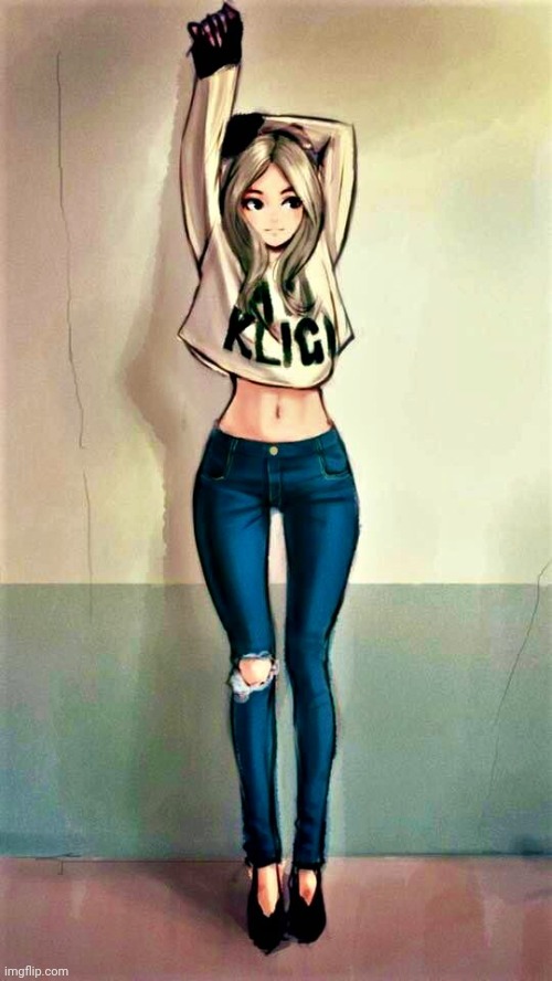 TIGHT Jeans Anime Girl! | image tagged in tight jeans anime girl | made w/ Imgflip meme maker