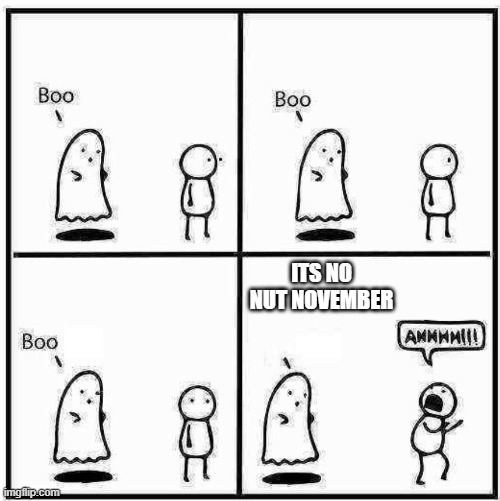 Ghost Boo | ITS NO NUT NOVEMBER | image tagged in ghost boo | made w/ Imgflip meme maker