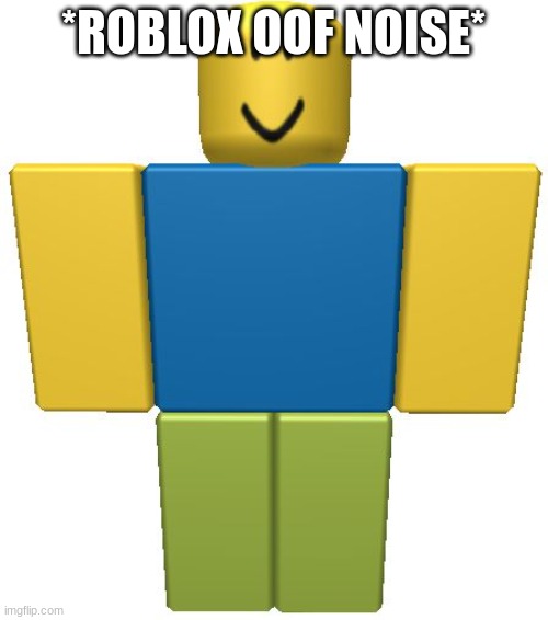 ROBLOX Noob | *ROBLOX OOF NOISE* | image tagged in roblox noob | made w/ Imgflip meme maker