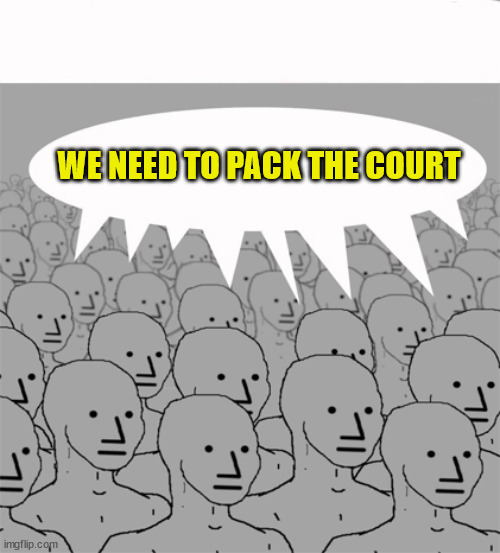 NPCProgramScreed | WE NEED TO PACK THE COURT | image tagged in npcprogramscreed | made w/ Imgflip meme maker