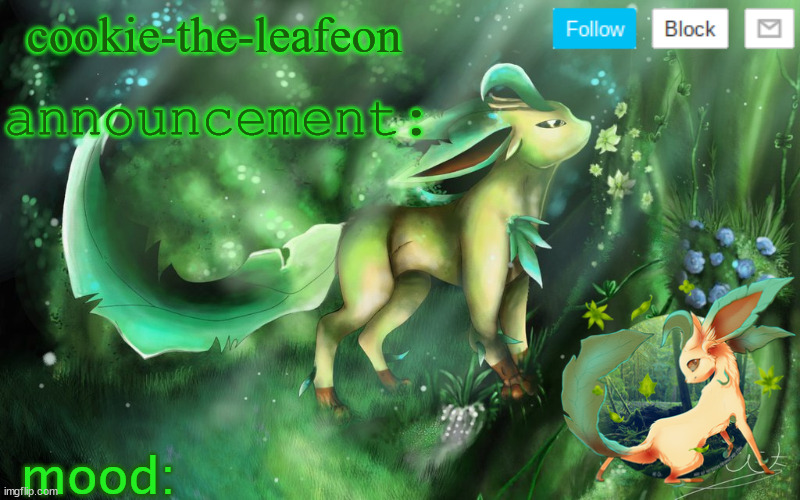 cookie the leafeon Blank Meme Template