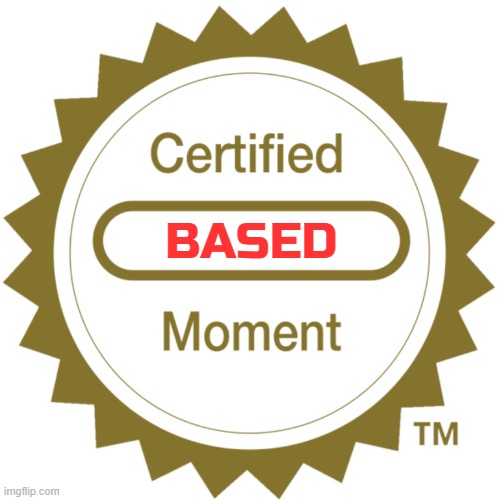 Certified Moment | BASED | image tagged in certified moment | made w/ Imgflip meme maker