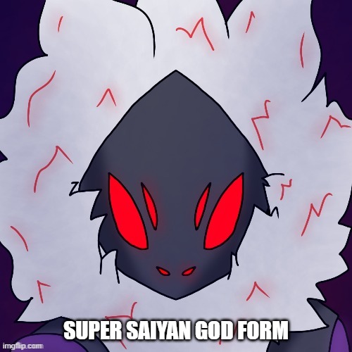 art is by Fenix_WX (they made this a long time ago lol | SUPER SAIYAN GOD FORM | image tagged in super saiyan,dbz,furry,protogen | made w/ Imgflip meme maker