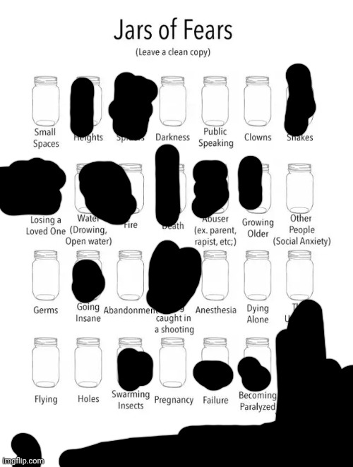 Jar of fears clear version | image tagged in jar of fears clear version | made w/ Imgflip meme maker
