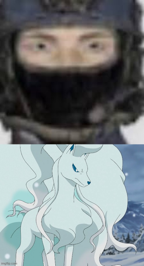 they have something in common | image tagged in epsilon-11 staring,alolan ninetales | made w/ Imgflip meme maker