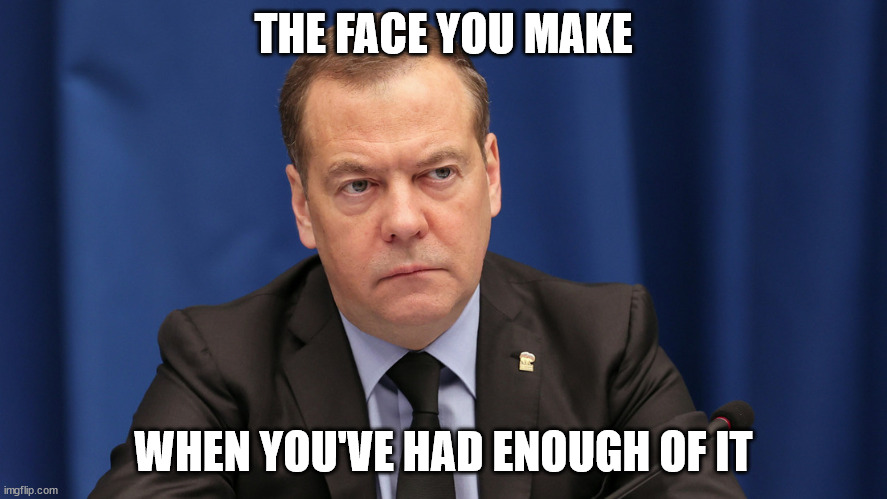 enough | THE FACE YOU MAKE; WHEN YOU'VE HAD ENOUGH OF IT | image tagged in enough is enough,enough,had enough,russia,cold war | made w/ Imgflip meme maker