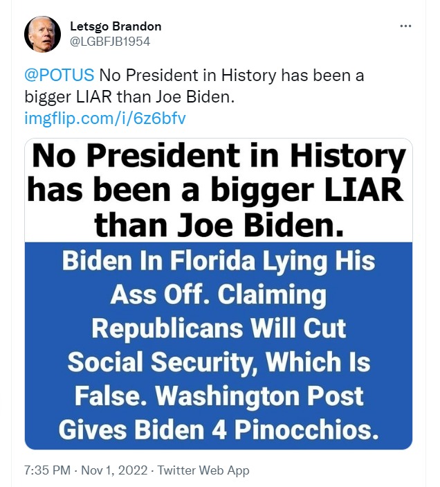 Letsgo Brandon trolling Pedohitler on twitter | image tagged in let's go brandon,trolling the troll,pedohitler,fuck joe biden,joe biden worries,pedo joe | made w/ Imgflip meme maker