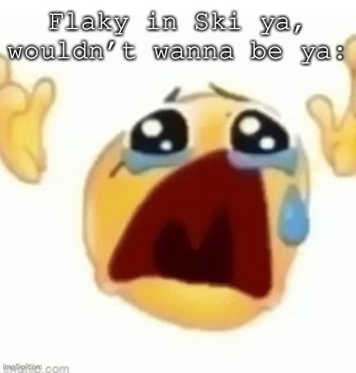 -insert avalanche- | Flaky in Ski ya, wouldn’t wanna be ya: | image tagged in flaky | made w/ Imgflip meme maker