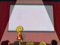 Girl from Simpson showing blank tv screen Blank Meme Template