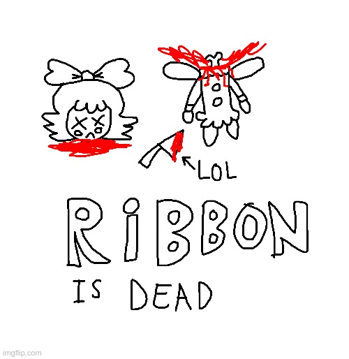 Ribbon is dead (Sketch) | image tagged in kirby,gore,blood,funny,cute,sketch | made w/ Imgflip meme maker
