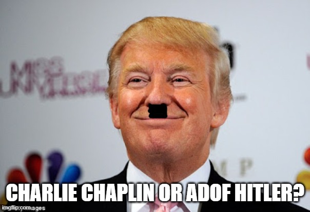 Donald trump approves | CHARLIE CHAPLIN OR ADOF HITLER? | image tagged in donald trump approves | made w/ Imgflip meme maker