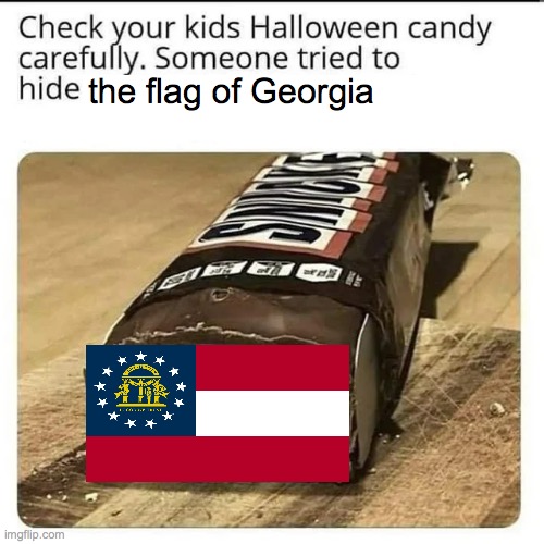 Halloween Candy | the flag of Georgia | image tagged in halloween candy | made w/ Imgflip meme maker