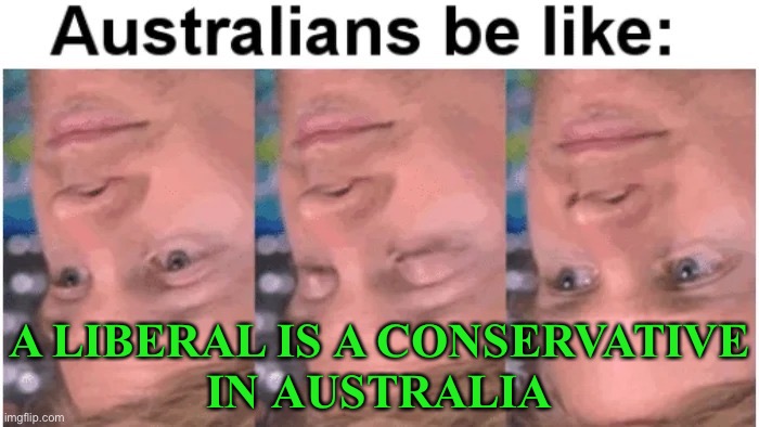 A liberal is a conservative | A LIBERAL IS A CONSERVATIVE
IN AUSTRALIA | image tagged in australia | made w/ Imgflip meme maker