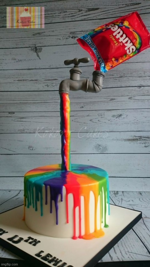 cake with skittles | image tagged in food | made w/ Imgflip meme maker