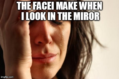First World Problems | THE FACEI MAKE WHEN I LOOK IN THE MIROR | image tagged in memes,first world problems | made w/ Imgflip meme maker