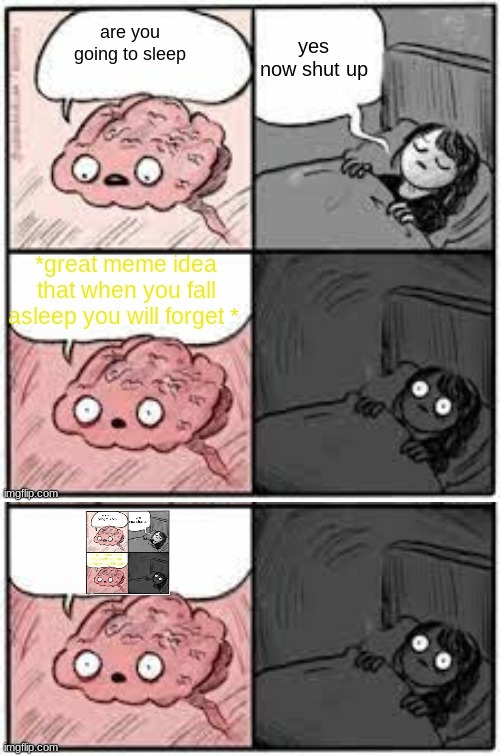 this happed to me | image tagged in brain before sleep,meme,funny,brain,sleep | made w/ Imgflip meme maker