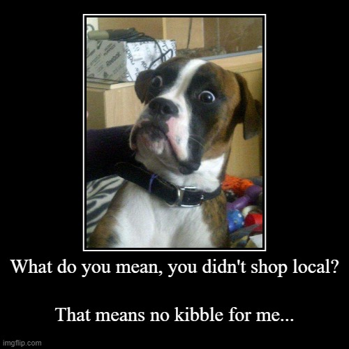 ShopLocalDog | image tagged in funny,demotivationals | made w/ Imgflip demotivational maker