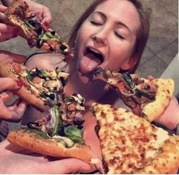 Pizza girl Blank Meme Template